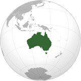 Где находится страна Австралия на мировой карте.