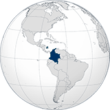 Где находится страна Колумбия на мировой карте.