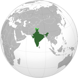 Где находится страна Индия на мировой карте.