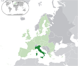 Где находится страна Италия на мировой карте.
