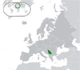 Где находится страна Сербия на мировой карте.