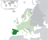 Где находится страна Испания на мировой карте.