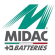 Логотип (эмблема, знак) аккумуляторов марки Midac «Мидак»